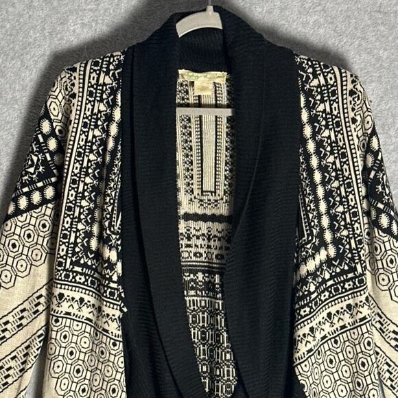 Staring At Stars‎ UO Sz XS Open Front Shawl Cardigan Sweater Waterfall Geometric - Picture 7 of 11